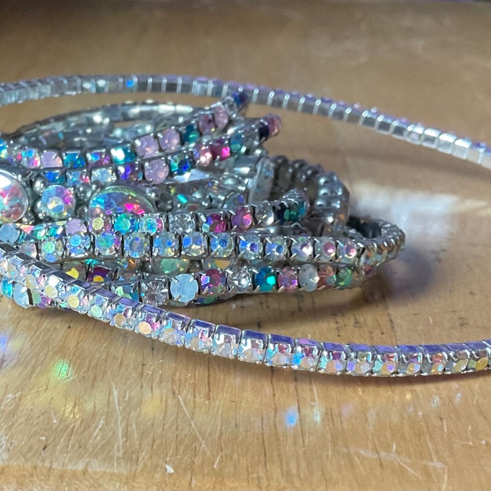 Lot of AB Stretch Bracelets & Choker